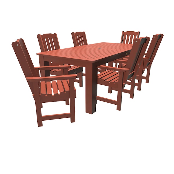 Highwood Usa Lehigh 7pc Rectangular Outdoor Patio Furniture Dining Set 84 x 42 AD-ST7LH1CO5AA-RED - main